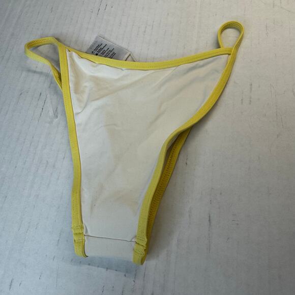 L Space Tommy Bitsy Bikini Bottom Cream Lemon Contrast Trim NWOT Size XS - Picture 4 of 6